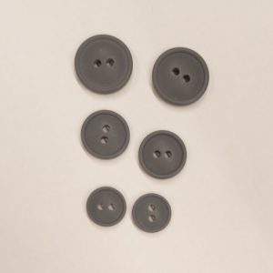 Plasttölur dökkgráar m/brún - 12, 15 og 18mm