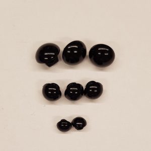 Plasthnappar svartir - 8 og 9mm