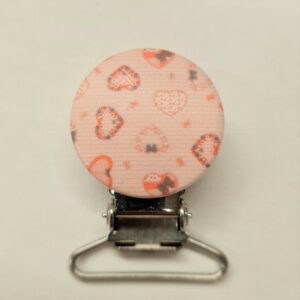 Klemmur á snuddubönd - bleik hjörtu