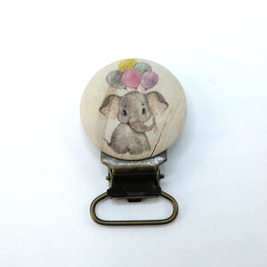 Klemmur á snuddubönd - fíll m/blöðrur