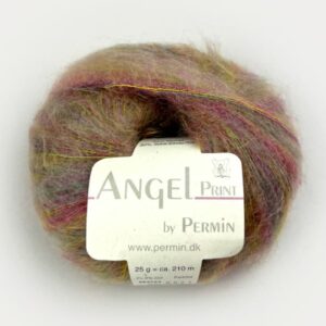 Angel Print mohair - Gylltir/grænir/bleikir tónar (nr 62)