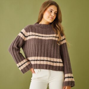 Bluse i bred rib (nr 890108)