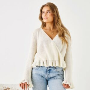 Flæsebluse med slå-om-effekt (nr 890418)