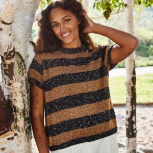 T-shirt med striber og make it tweed (nr 890437)