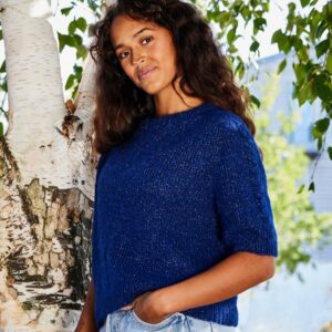 T-shirt med sadelskulder og snoninger (nr 892511)