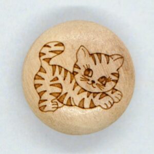 Viðarhnappar kisa - 15mm