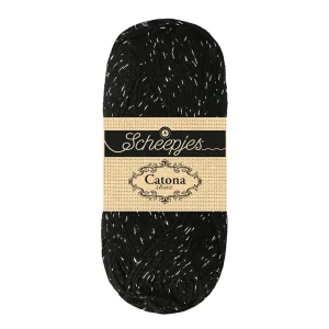 Scheepjes Catona Shine - jet black silver (nr 110S)