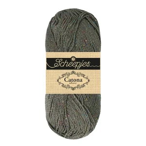 Scheepjes Catona Shine - metal grey rainbow (nr 242R)