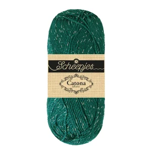 Scheepjes Catona Shine - dark teal silver (nr 401S)