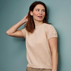 Raglanbluse med mønster på ærmerne (nr 8934122)