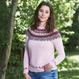 Sweater med mønstret bærestykke (nr 893448)
