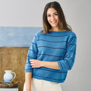 Raglanbluse med Lamé striber (nr 893473)