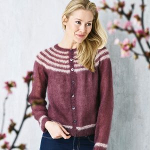 Cardigan med vævestrik (nr 894176)