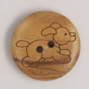Trétölur ljósar m/hundi - 18mm