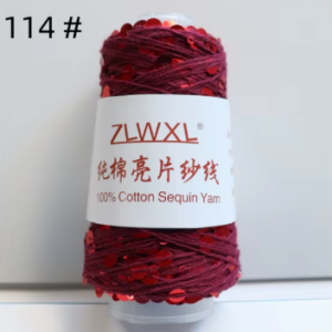 ZLWXL - dimmrauður með rauðum pallíettum (nr 114)