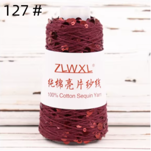 ZLWXL - rauðbrúnn með rauðbrúnum pallíettum (nr 127)