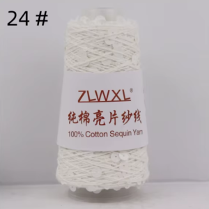 ZLWXL - hvítur með hvítum pallíettum (nr 24)